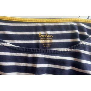 Boden Nautical Navy White Stripe 3/4 Sleeve 100% Cotton  Women's Size 8